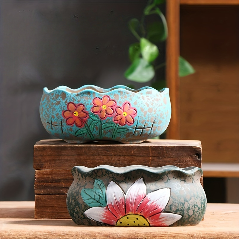 Vintage Hand-Painted Ceramic S - Pilea Peperomioides avaliação e preço
