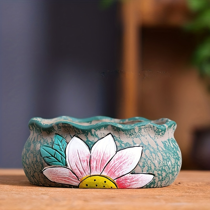 Vintage Hand-Painted Ceramic S - Pilea Peperomioides avaliação e preço