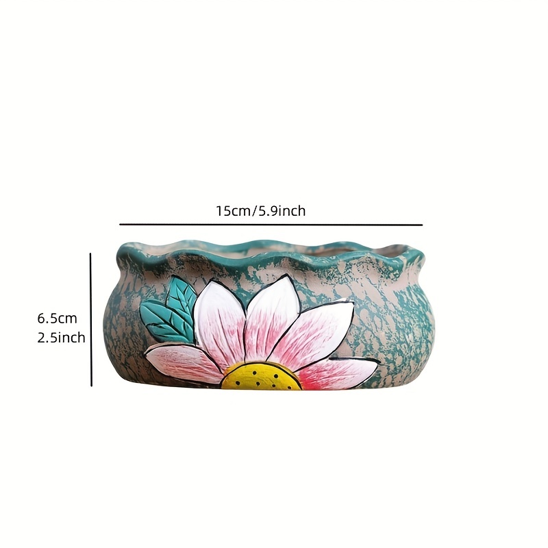 Vintage Hand-Painted Ceramic S - Pilea Peperomioides avaliação e preço